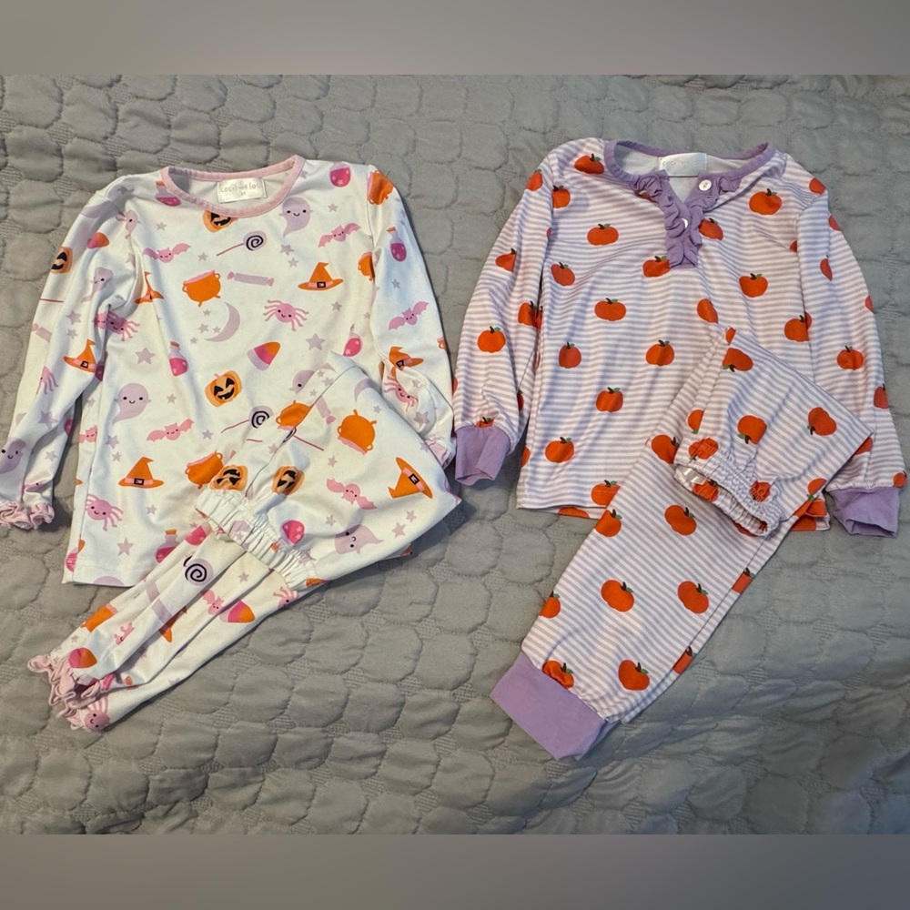 2 Sets - Kids Halloween and Fall Pajama Sets